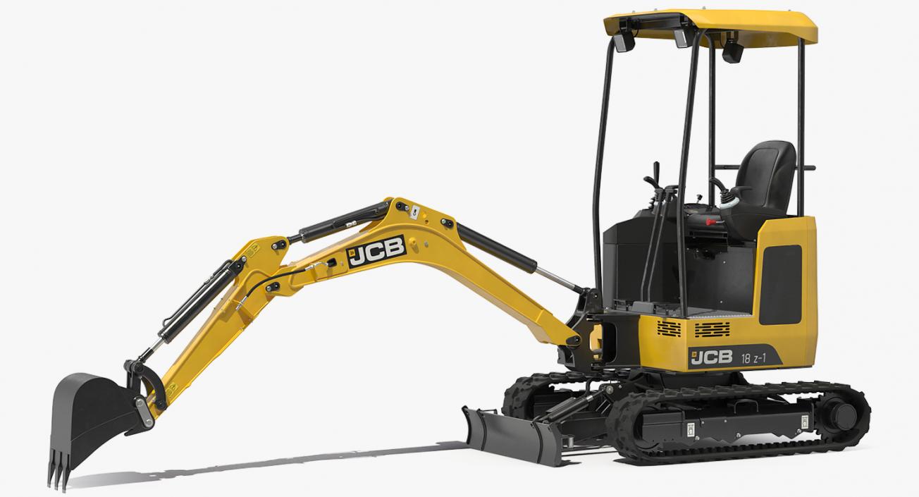 3D Mini Excavator JCB 18Z1 Clean Rigged