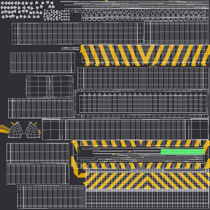 3D Roadblock Barrier Large model