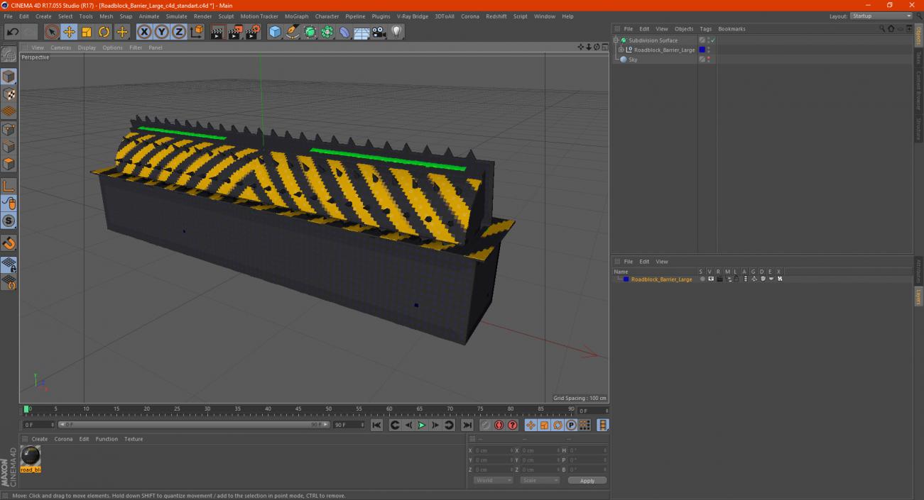 3D Roadblock Barrier Large model