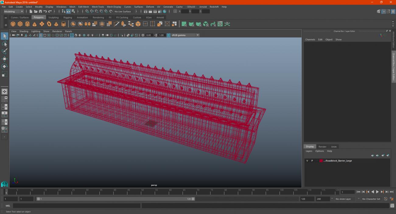 3D Roadblock Barrier Large model