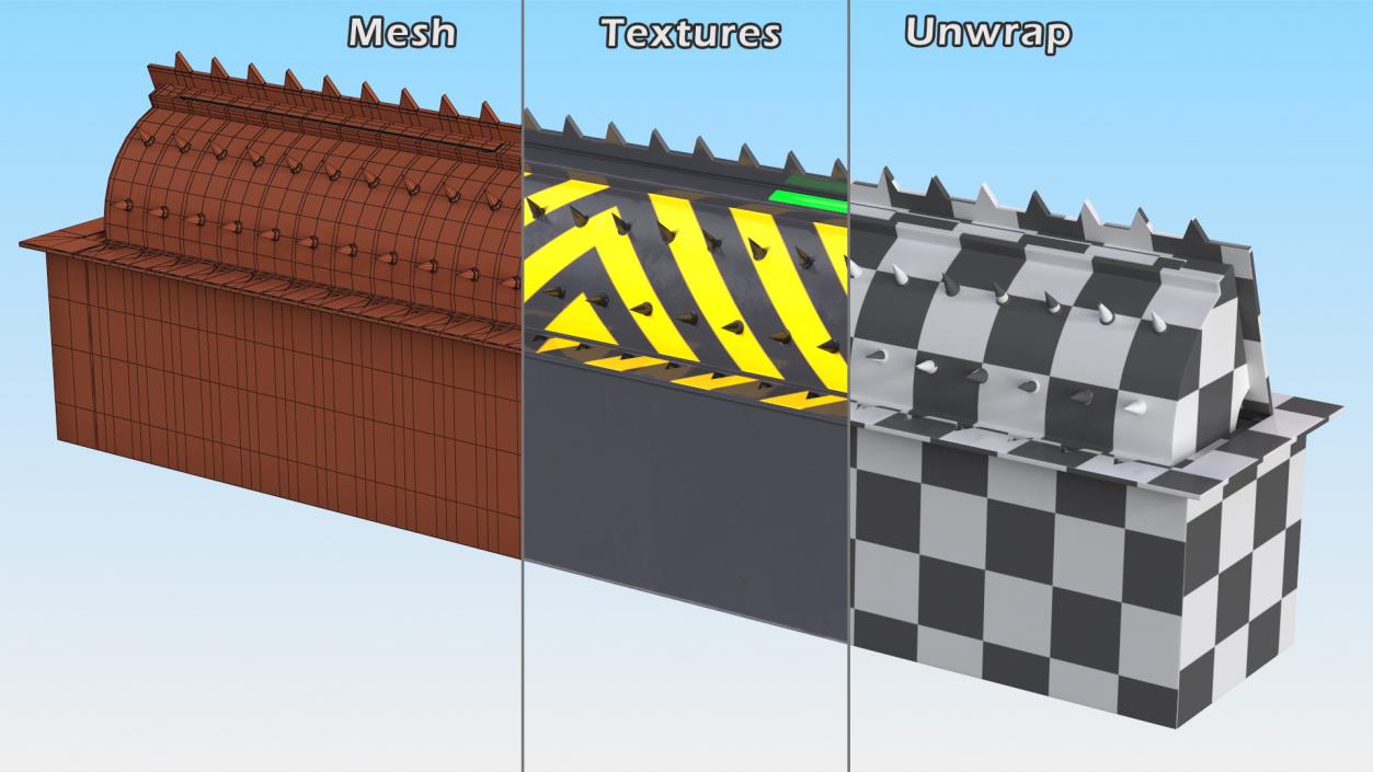 3D Roadblock Barrier Large model