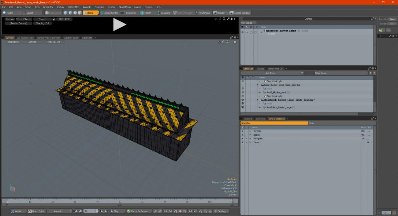 3D Roadblock Barrier Large model