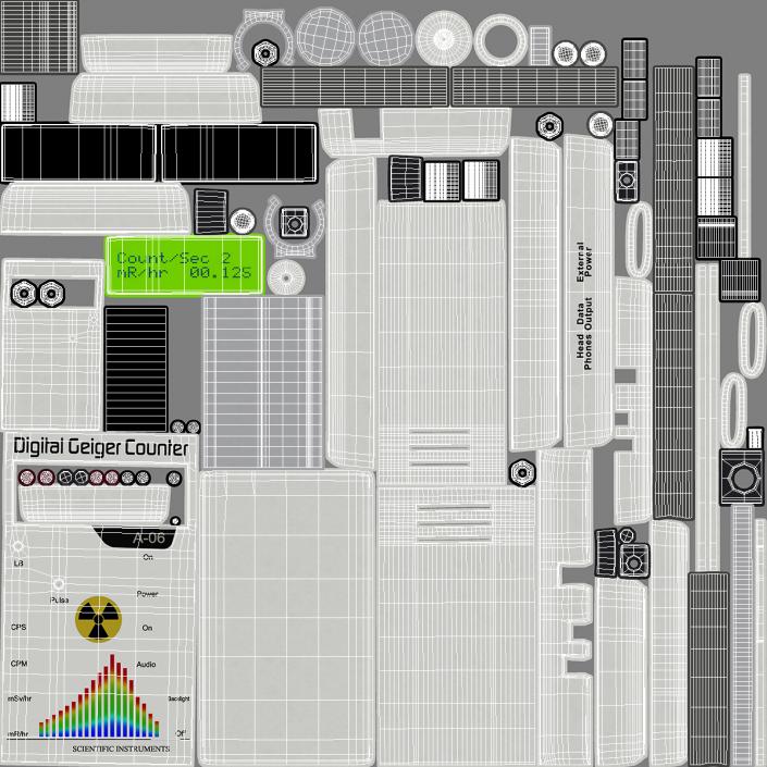 3D model Professional Digital Geiger Counter