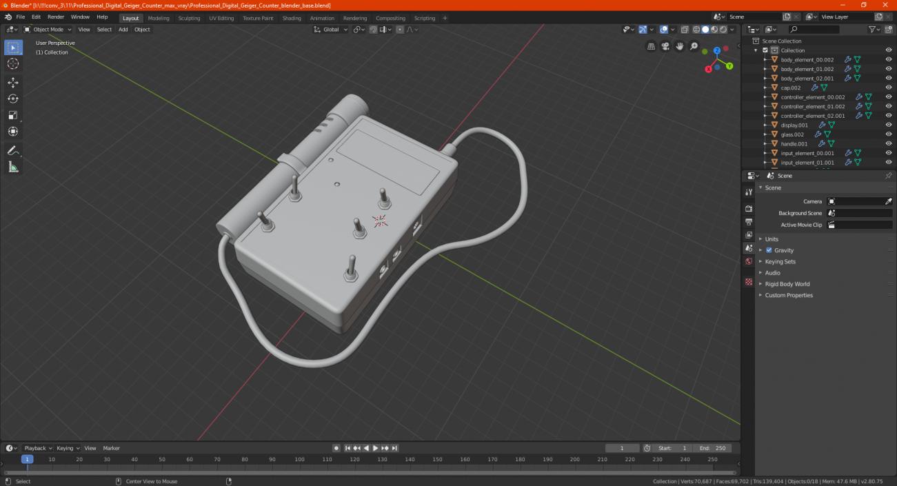 3D model Professional Digital Geiger Counter