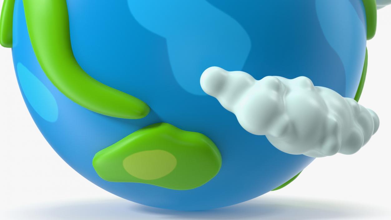 Cartoon Planet Earth with Clouds 3D