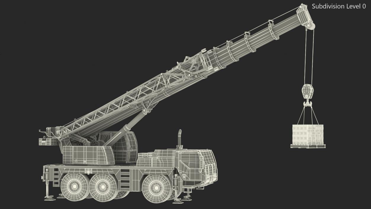 Compact Mobile Crane Liebherr With Load 3D model