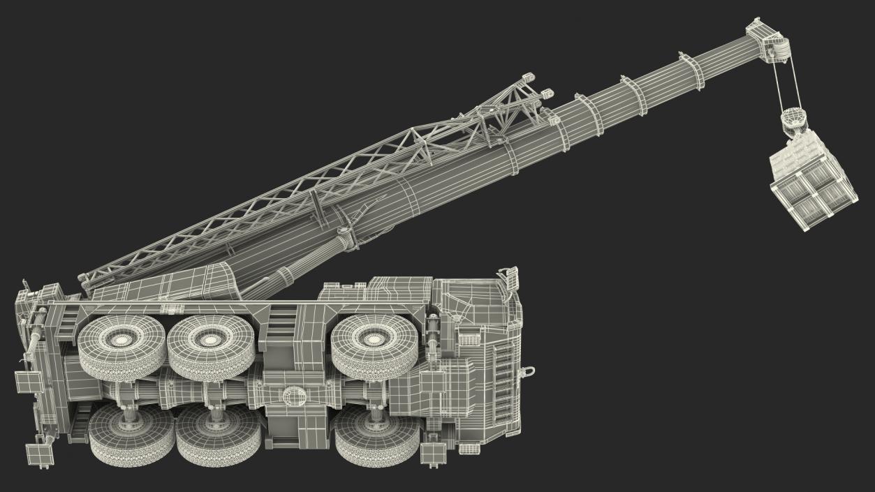 Compact Mobile Crane Liebherr With Load 3D model