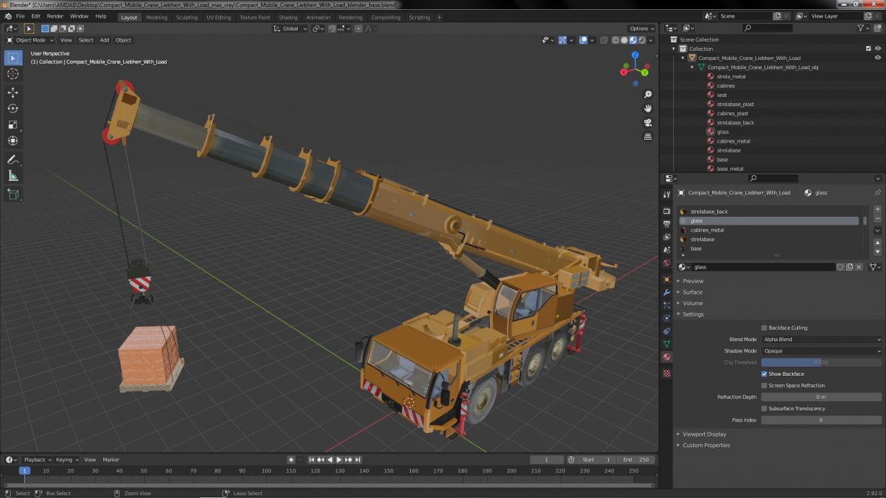 Compact Mobile Crane Liebherr With Load 3D model