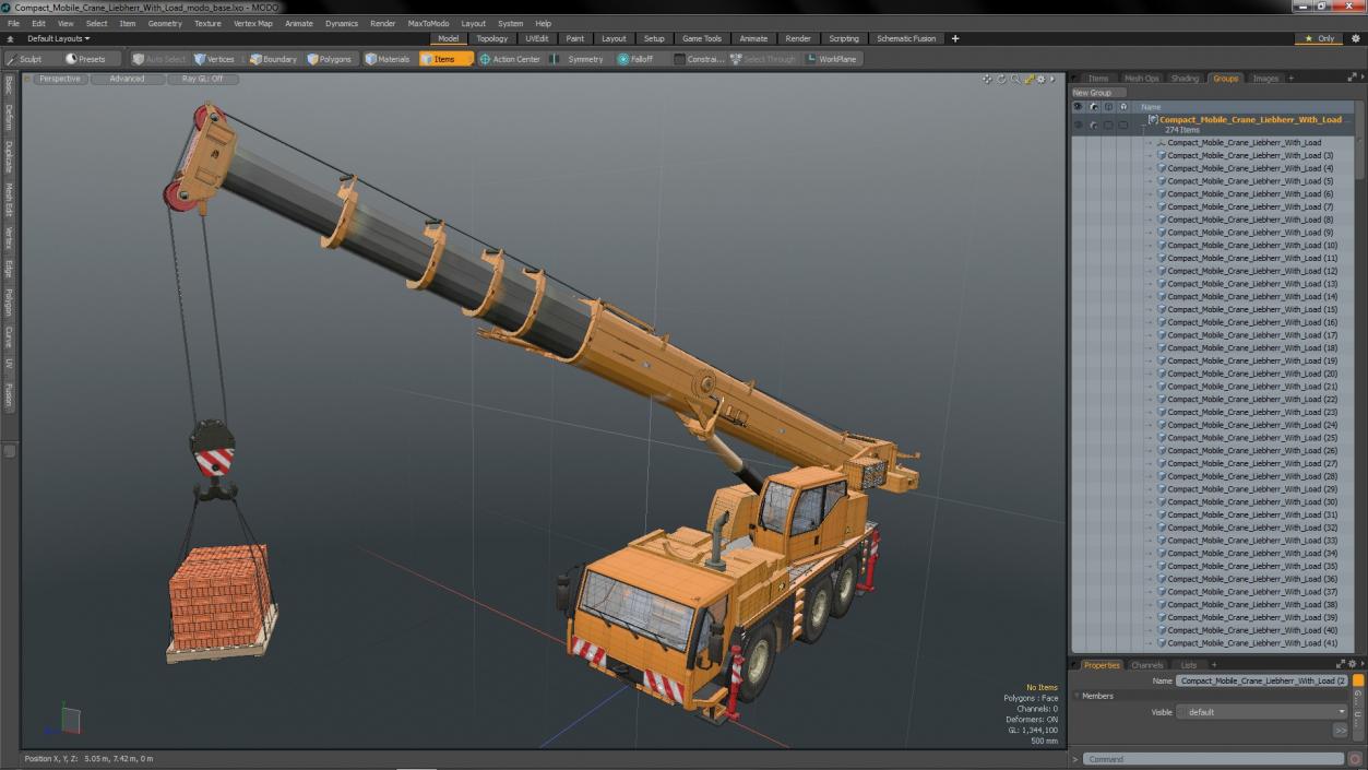 Compact Mobile Crane Liebherr With Load 3D model