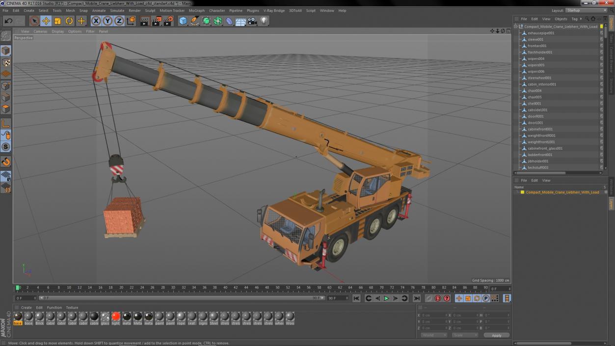 Compact Mobile Crane Liebherr With Load 3D model