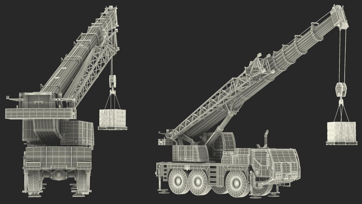 Compact Mobile Crane Liebherr With Load 3D model