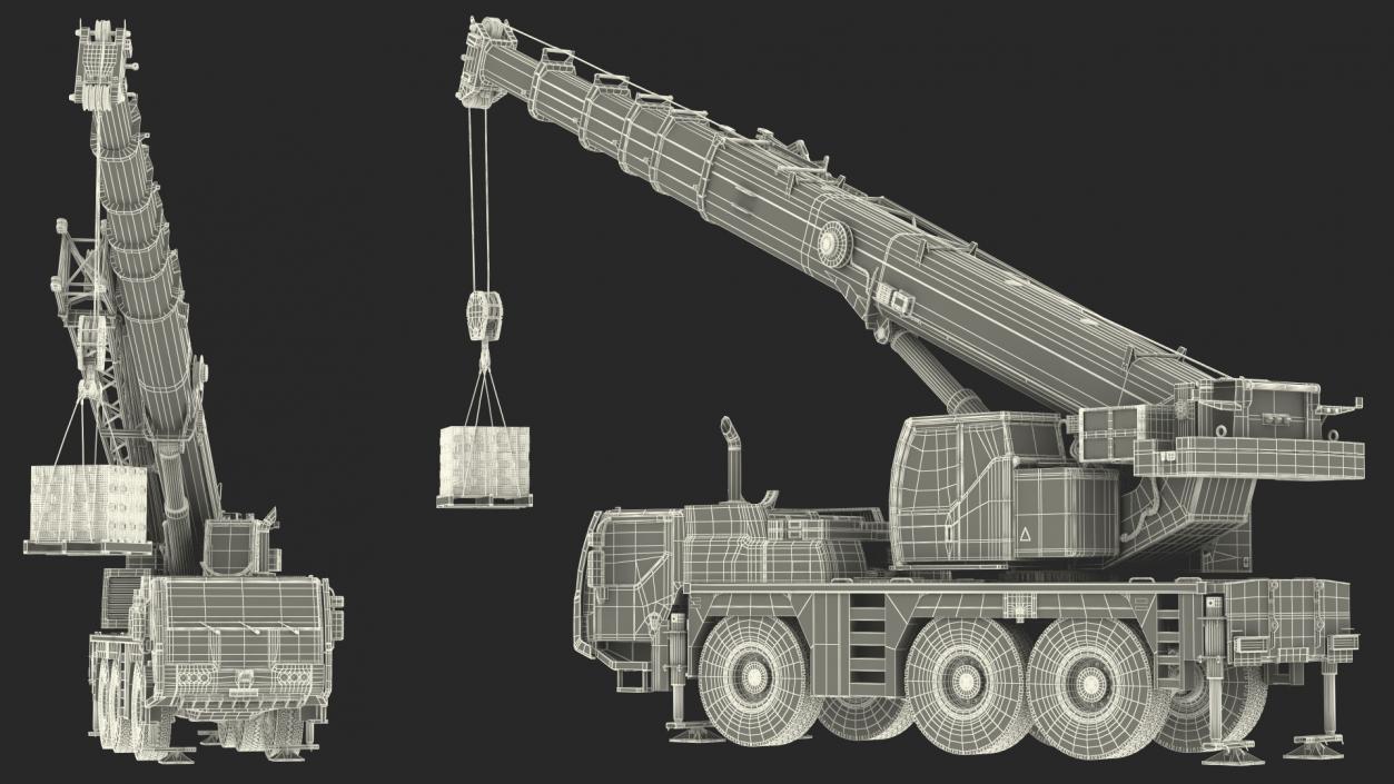 Compact Mobile Crane Liebherr With Load 3D model