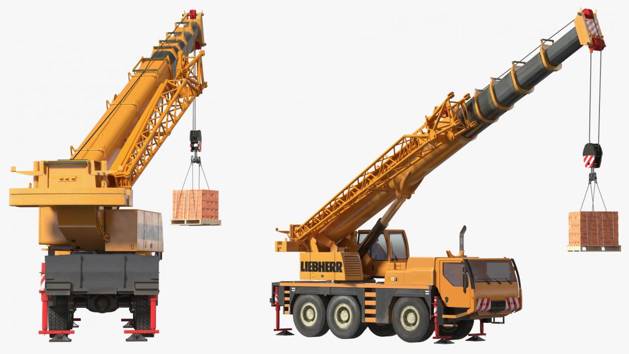 Compact Mobile Crane Liebherr With Load 3D model