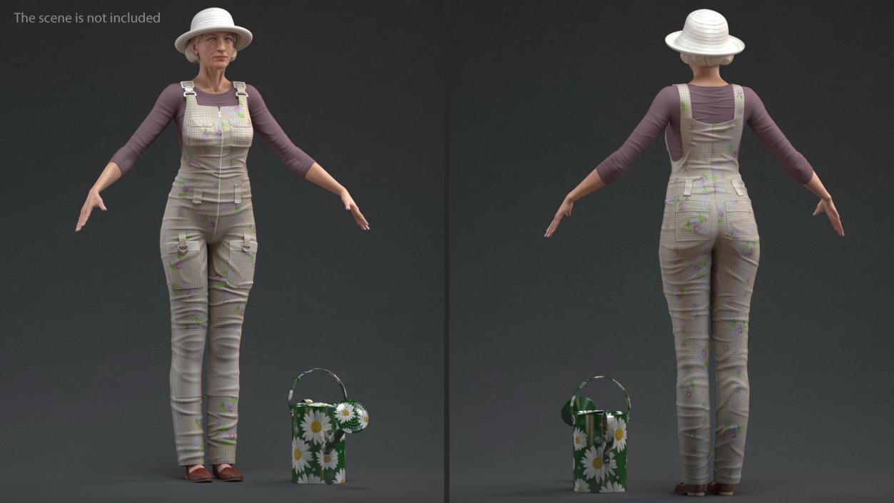 Gardening Outfit with Watering Can 3D model