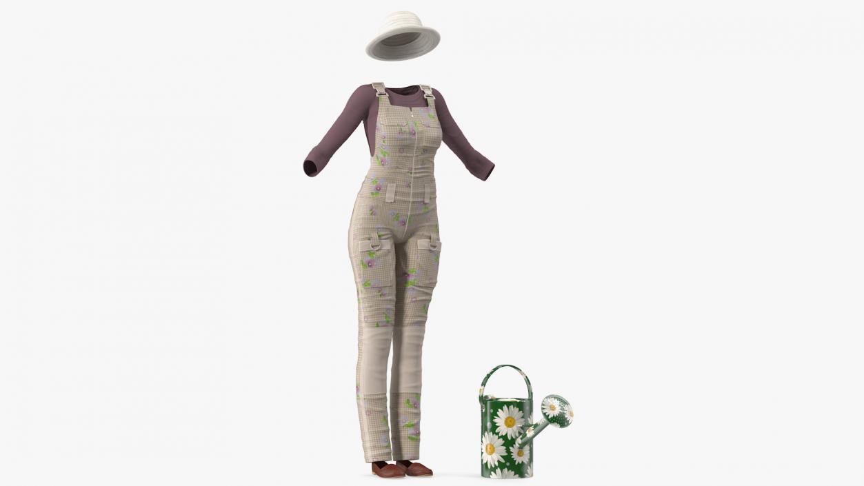 Gardening Outfit with Watering Can 3D model