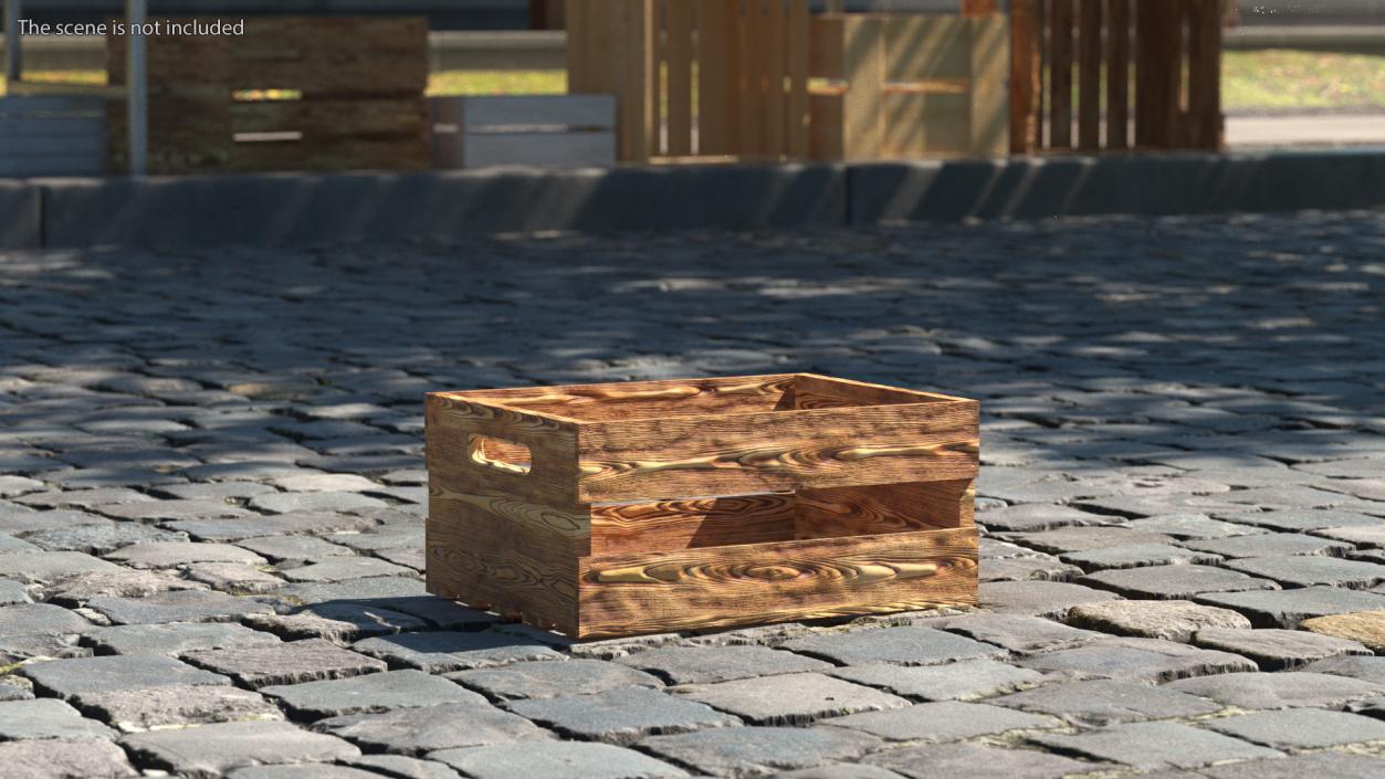 Wooden and Plastic Fruit Crates Collection 2 3D model