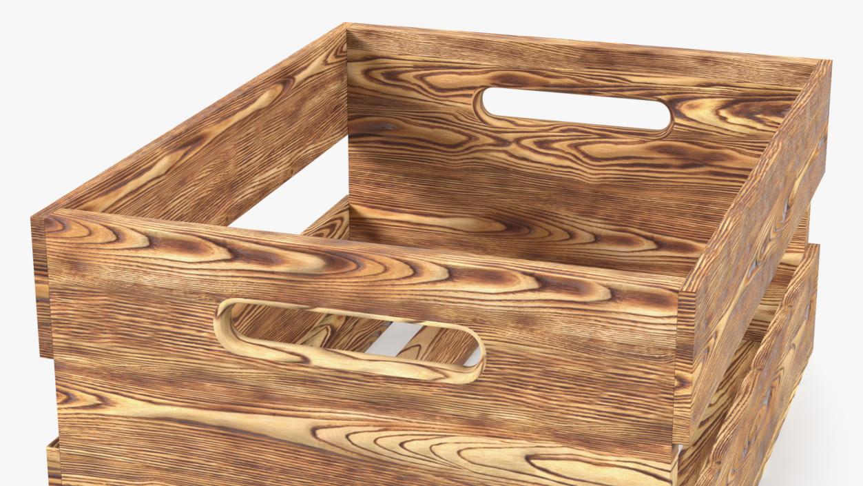 Wooden and Plastic Fruit Crates Collection 2 3D model