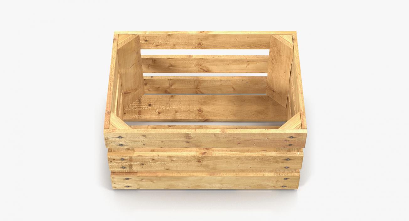 Wooden and Plastic Fruit Crates Collection 2 3D model