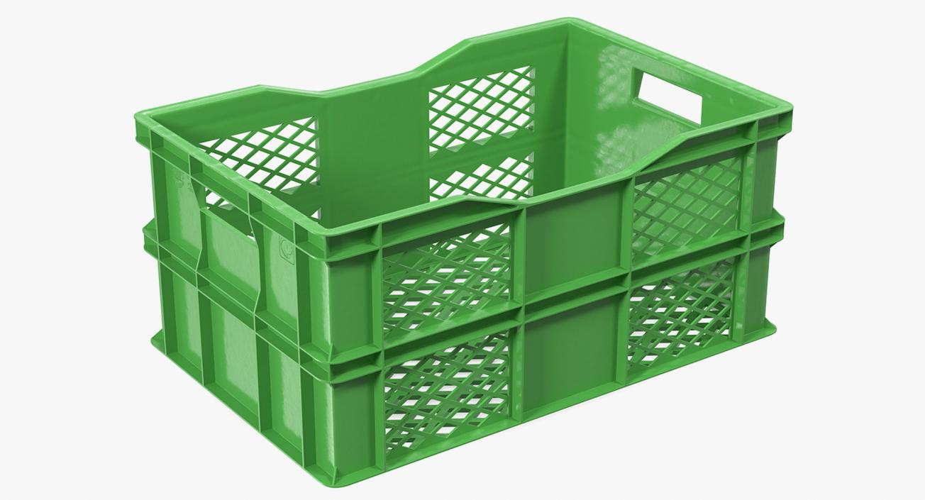 Wooden and Plastic Fruit Crates Collection 2 3D model