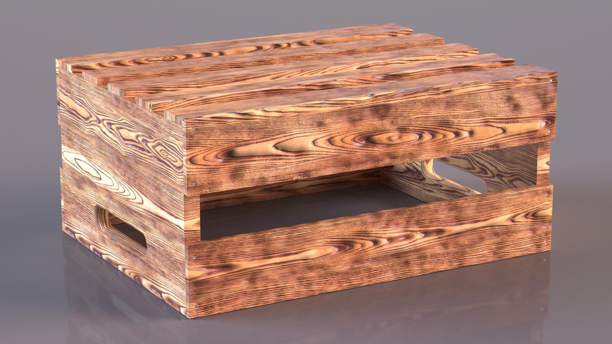 Wooden and Plastic Fruit Crates Collection 2 3D model