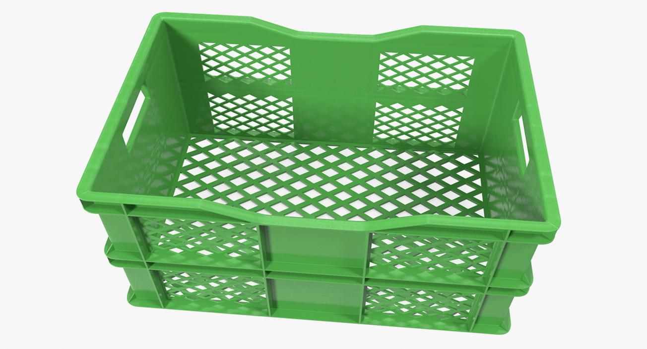 Wooden and Plastic Fruit Crates Collection 2 3D model