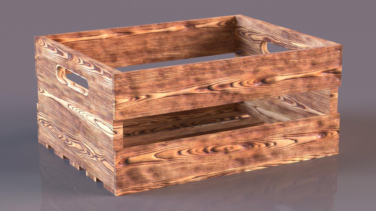 Wooden and Plastic Fruit Crates Collection 2 3D model