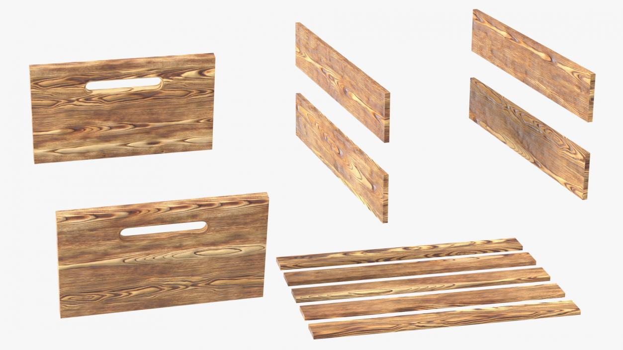 Wooden and Plastic Fruit Crates Collection 2 3D model