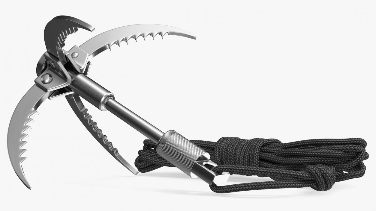 3D Folding Climbing Grappling Hook with Rope