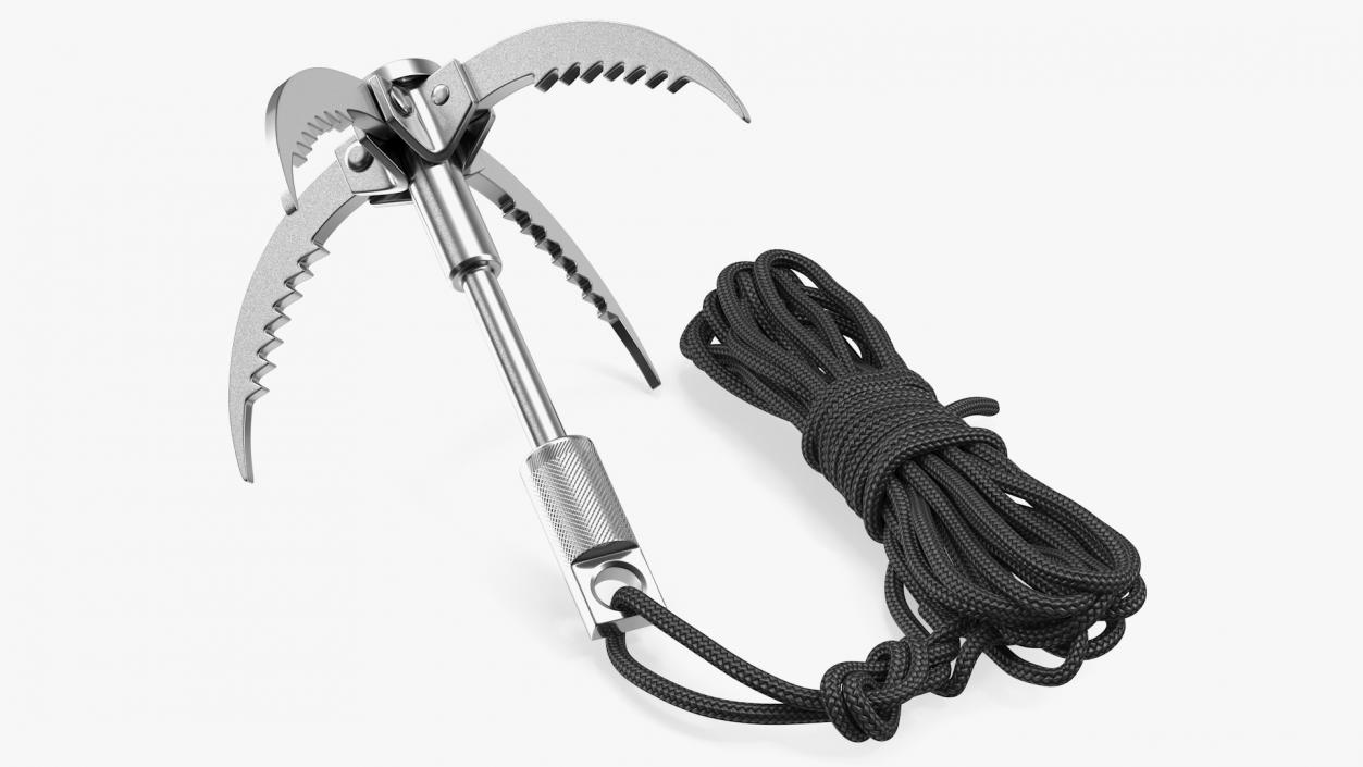 3D Folding Climbing Grappling Hook with Rope