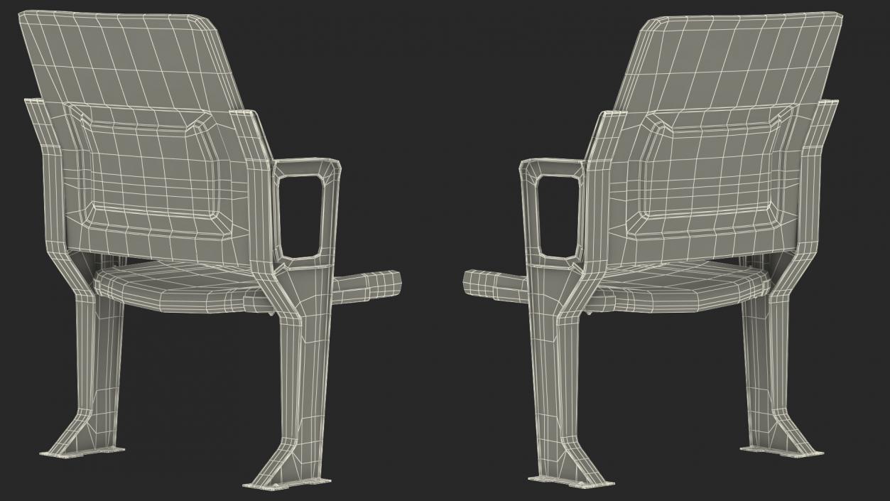 3D model Plastic Stadium Seat Open