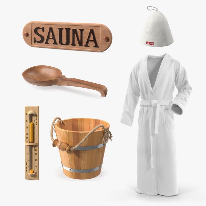 3D Sauna Equipment Collection