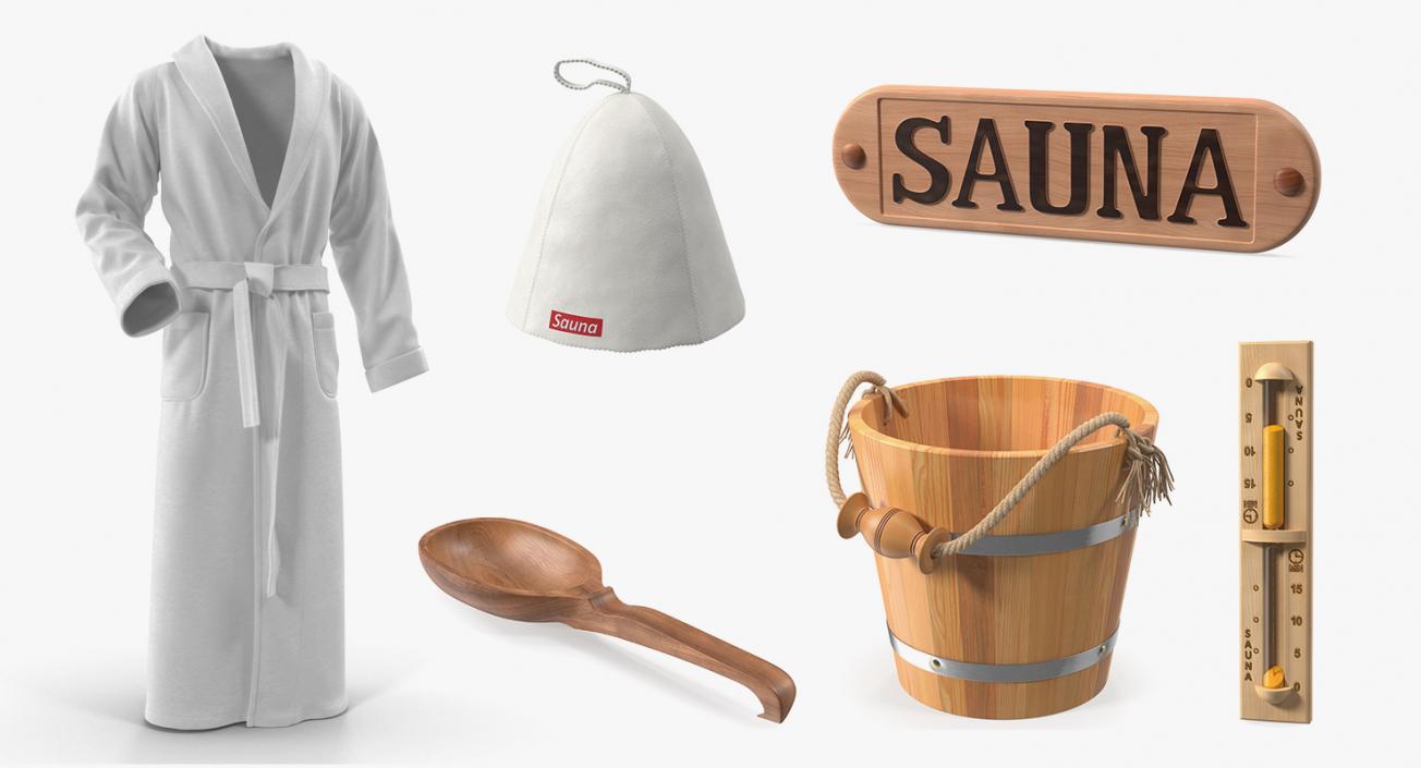 3D Sauna Equipment Collection