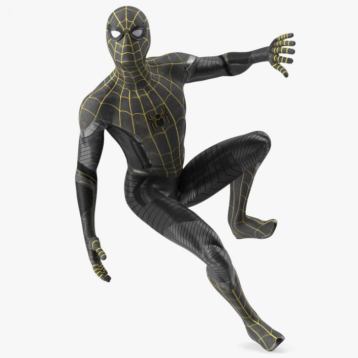 Spiderman Black Suit Attached Wall 3D model