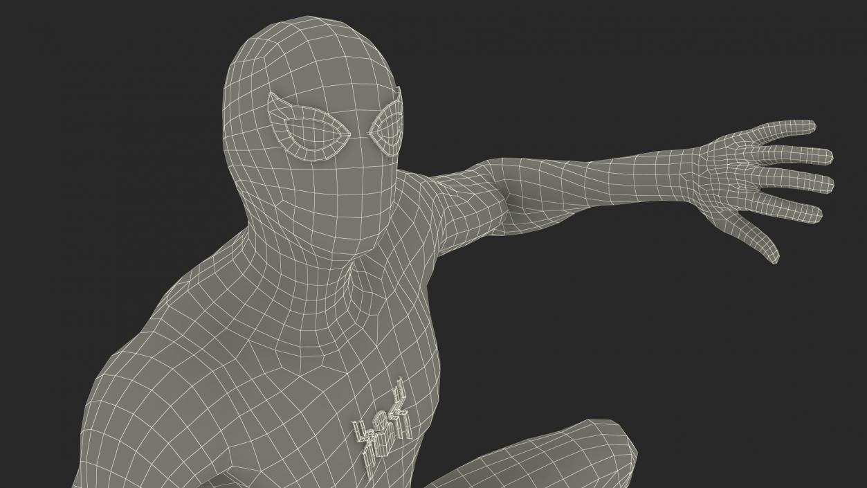 Spiderman Black Suit Attached Wall 3D model