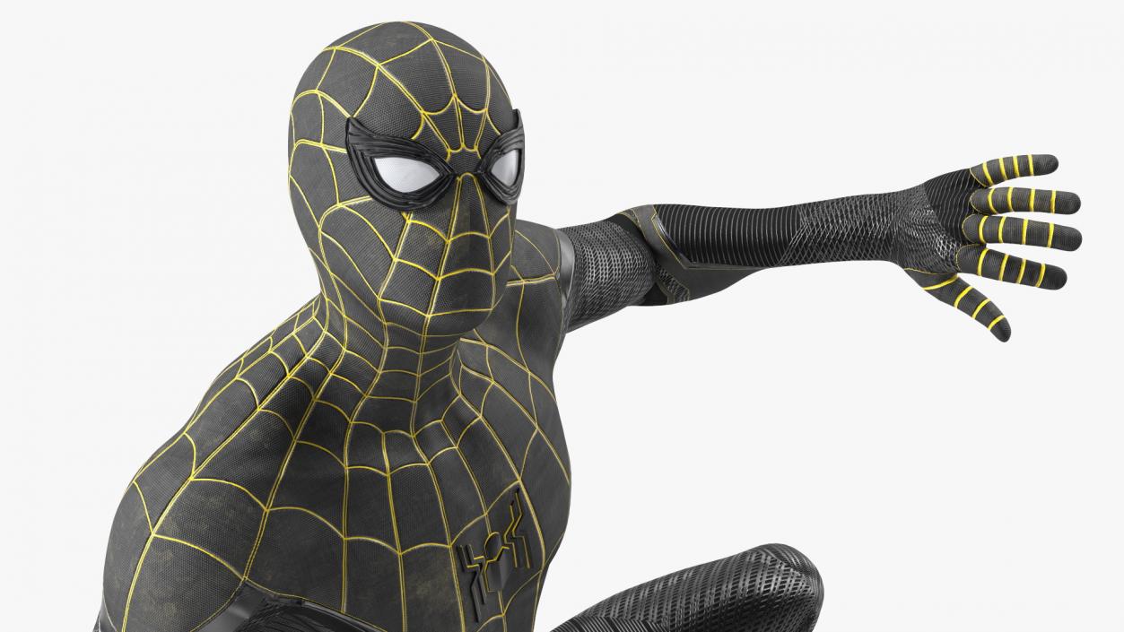 Spiderman Black Suit Attached Wall 3D model