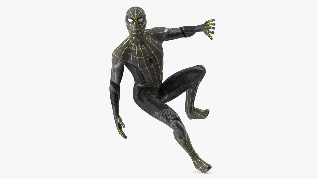 Spiderman Black Suit Attached Wall 3D model