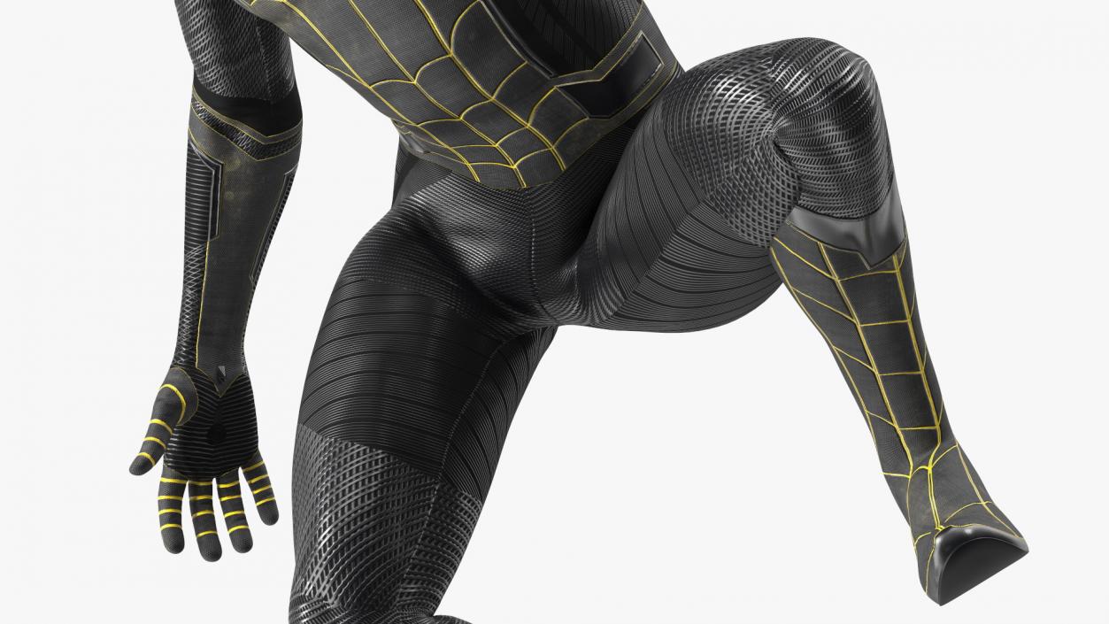 Spiderman Black Suit Attached Wall 3D model