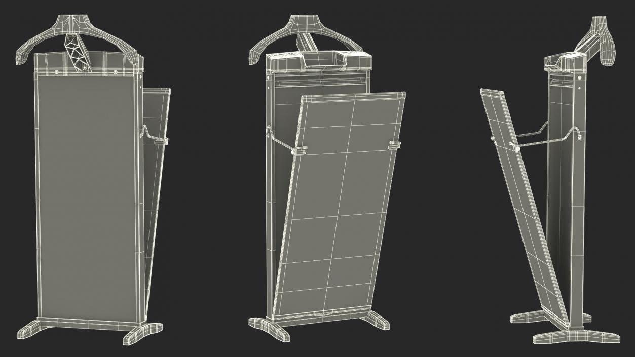 3D Trouser Press Dark Wood Trim Open model