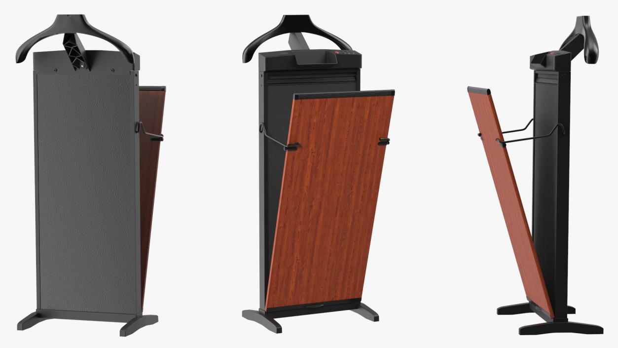 3D Trouser Press Dark Wood Trim Open model