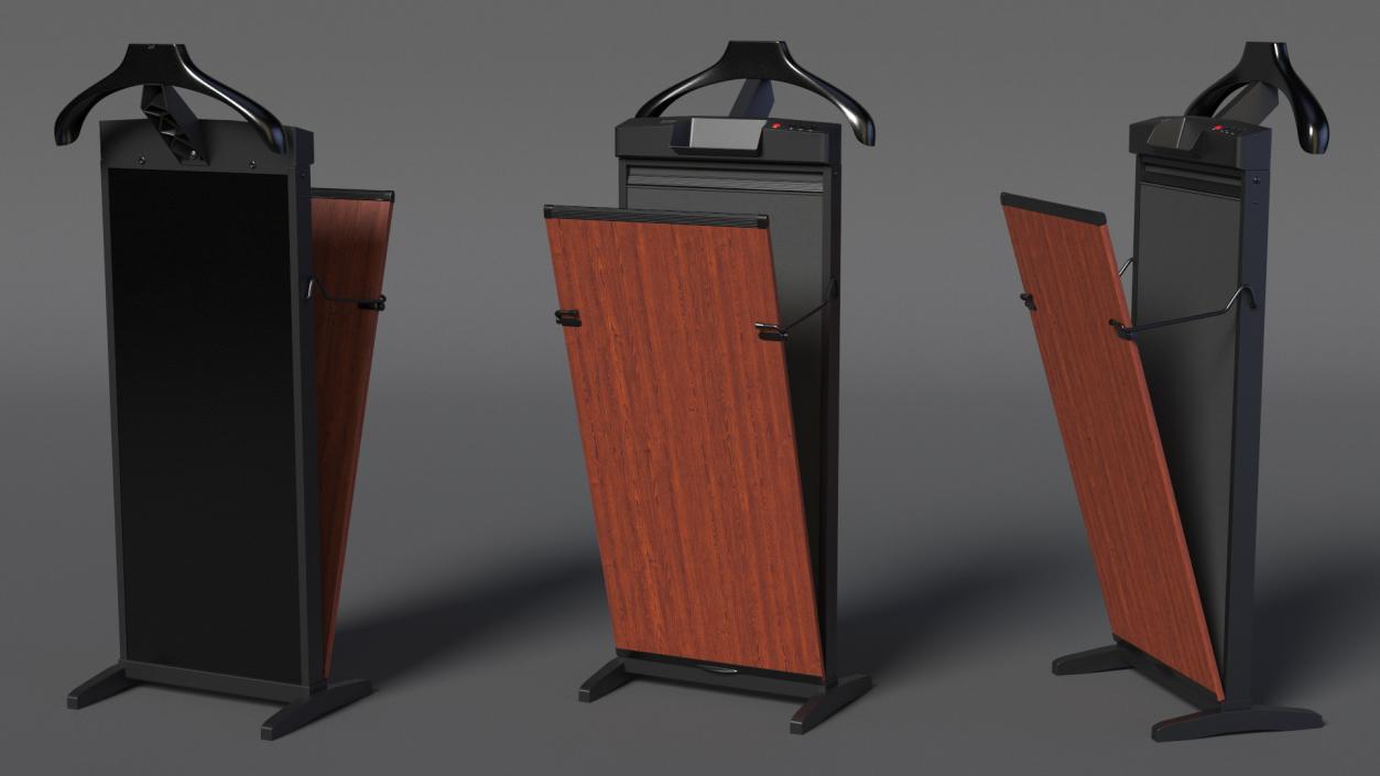 3D Trouser Press Dark Wood Trim Open model