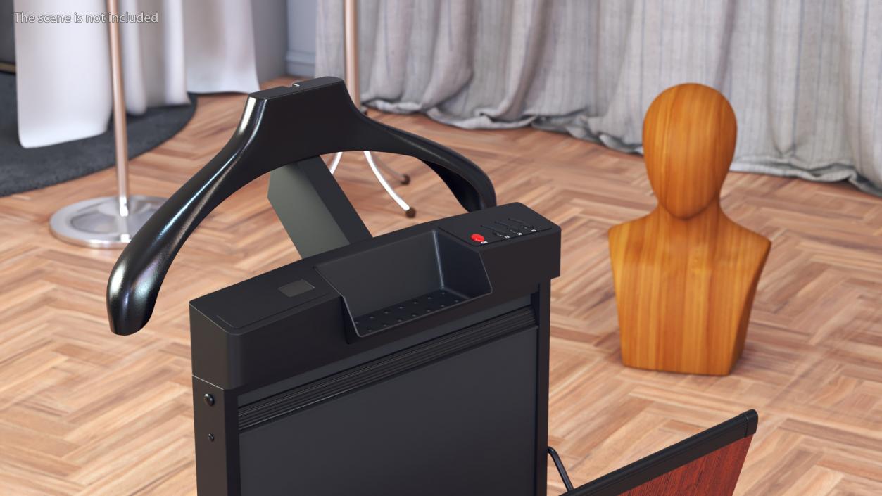 3D Trouser Press Dark Wood Trim Open model