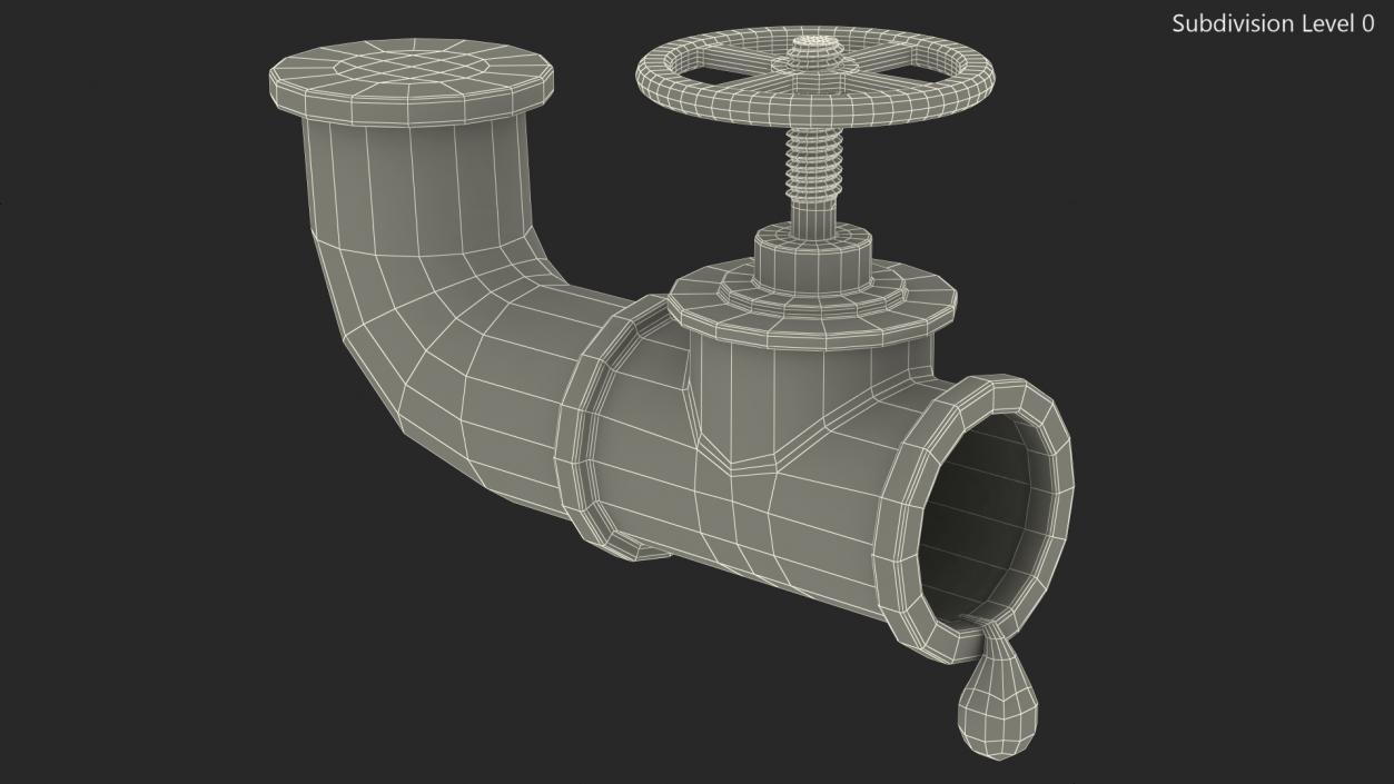 3D Stylized Oil Tube Valve model