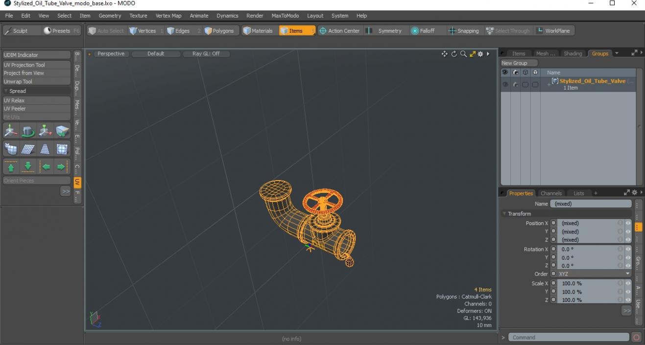 3D Stylized Oil Tube Valve model