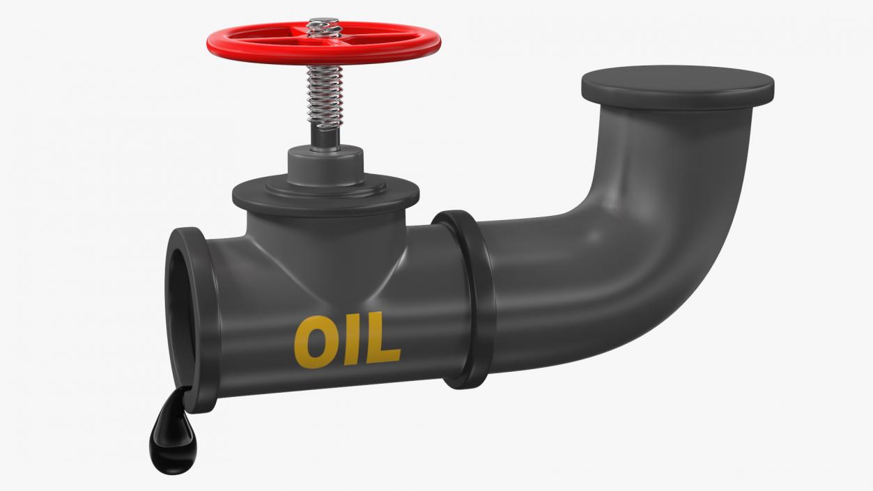 3D Stylized Oil Tube Valve model