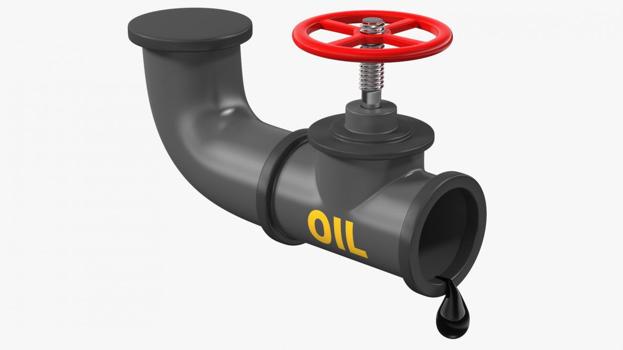 3D Stylized Oil Tube Valve model