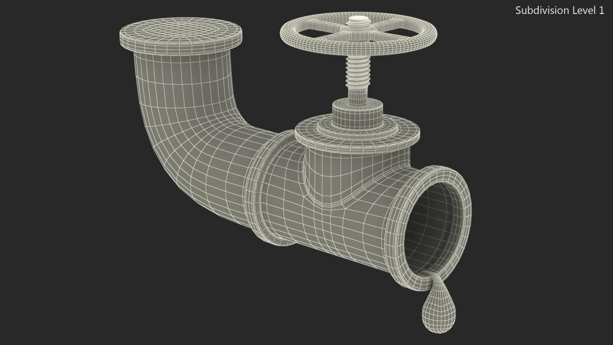 3D Stylized Oil Tube Valve model