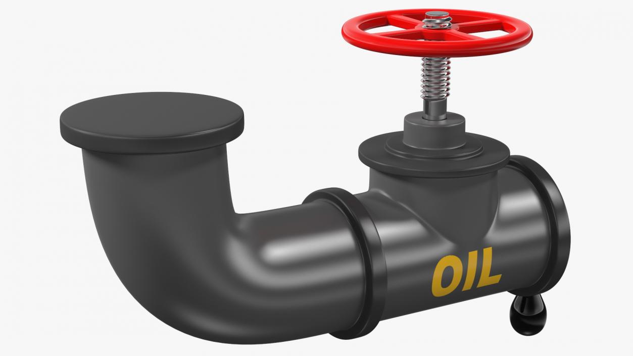 3D Stylized Oil Tube Valve model