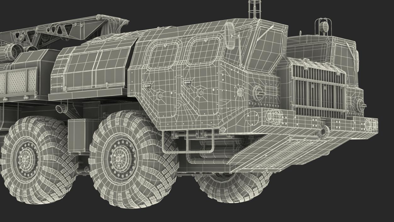 3D model 9T234 Smerch Transporter Loader with Spare Rockets