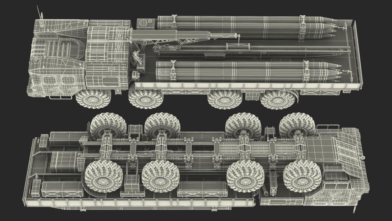 3D model 9T234 Smerch Transporter Loader with Spare Rockets