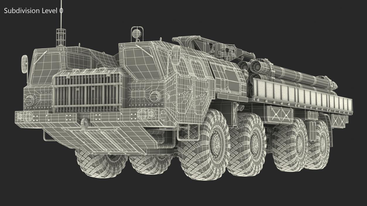 3D model 9T234 Smerch Transporter Loader with Spare Rockets